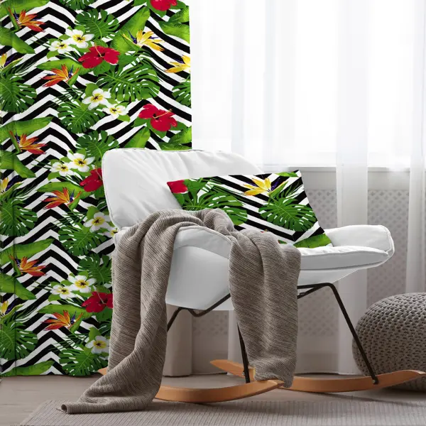 Yaprak Desenli Fon Perde Evim K-520 Kumaşı Kalındır Duck Bezi Değildir