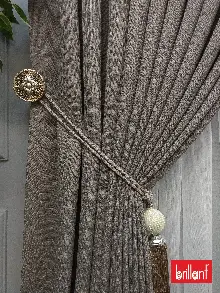 Brillant Keten Açık Vizon Renk Düz Fon Perde - Açık Vizon