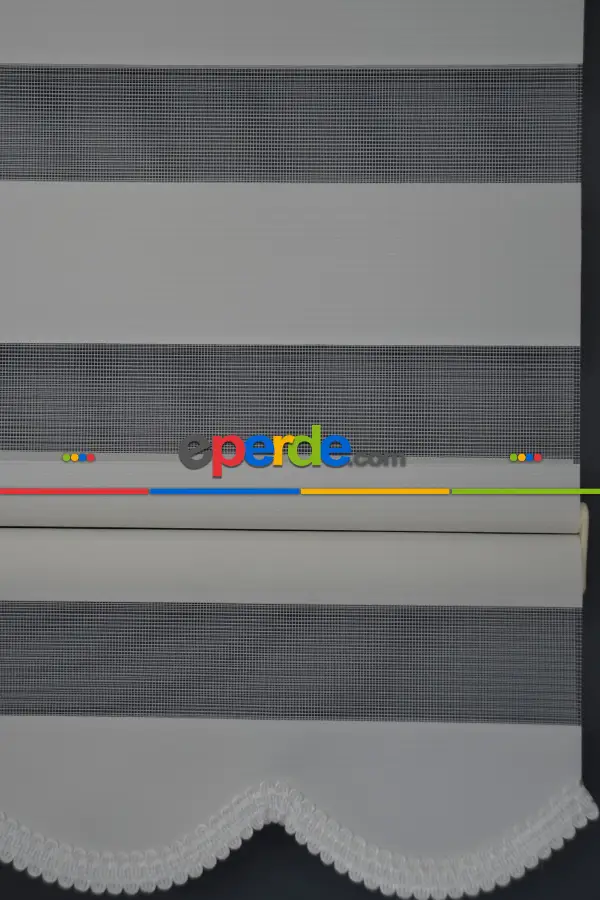 Mutfak - Halim Perdesan Ba-02 Beyaz Renk Etekli Veya Eteksiz Zebra Stor Perde