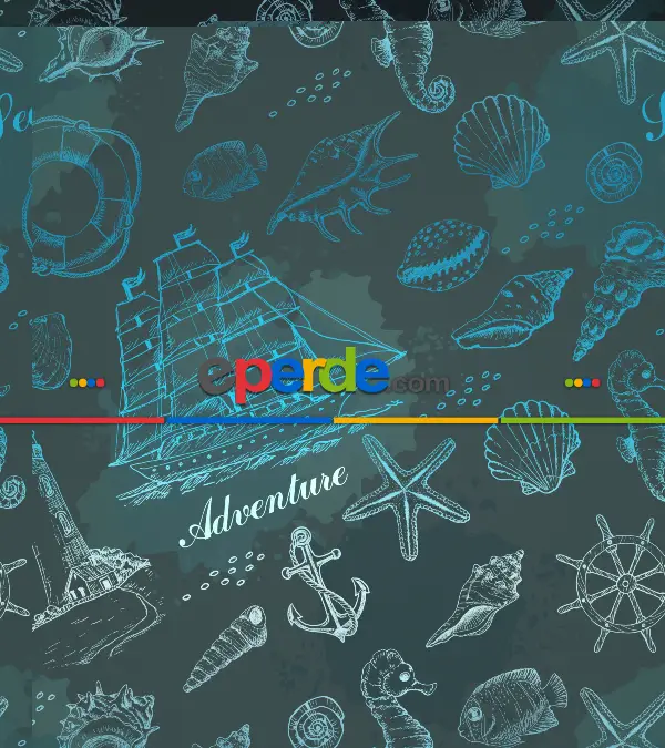 Denizci Desenli Baskılı Stor Perde- Çok Renkli