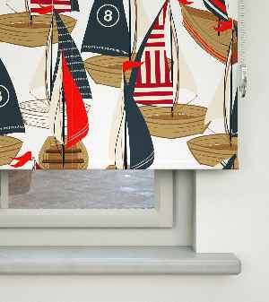 Denizci Desenli Baskılı Stor Perde- Çok Renkli