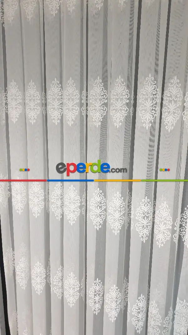 Bambu Ütü İstemez Kırışmaz Sıra Damask Tül