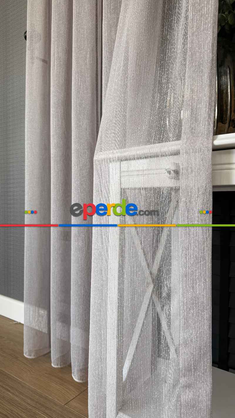 Bebek Odası Tül Perde - Pudra Pembe Şantuk Keten Düz Tül Perde - Premium Kalite Serisidir.