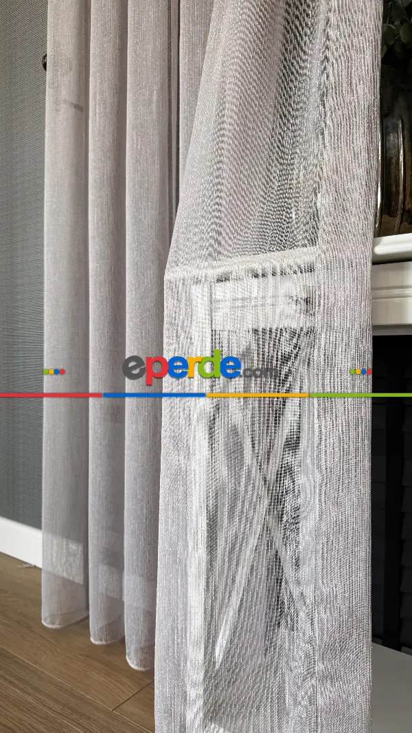 Bebek Odası Tül Perde - Pudra Pembe Şantuk Keten Düz Tül Perde - Premium Kalite Serisidir.