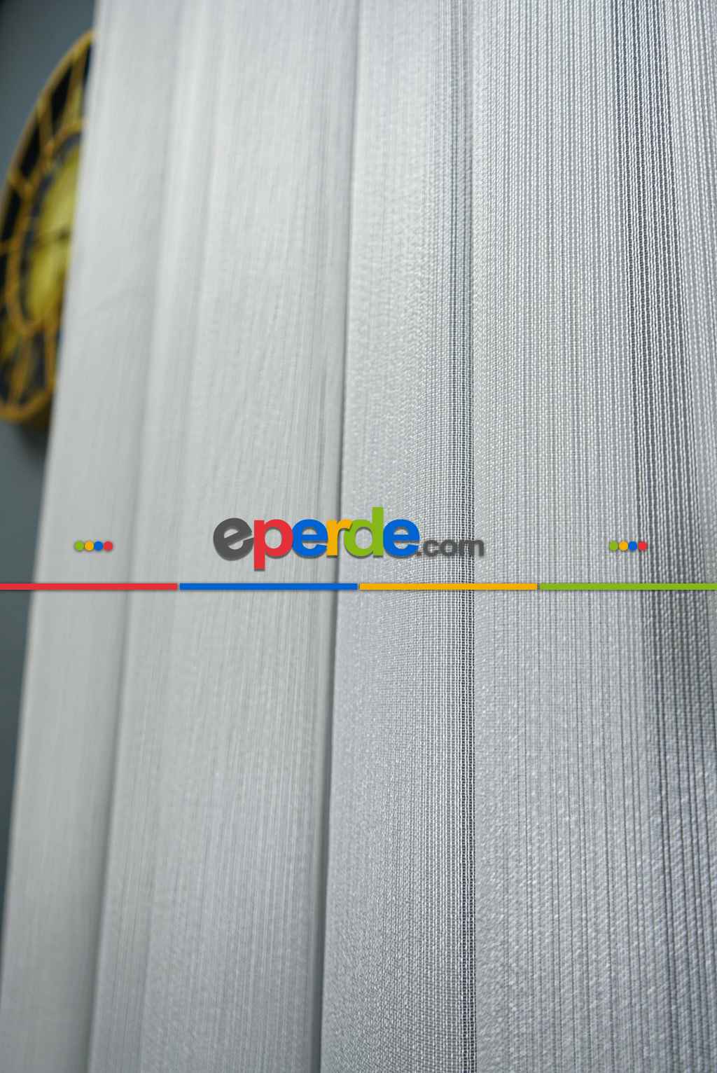 600 Kar Eteği Kurşunlu Çizgili Tül Perde