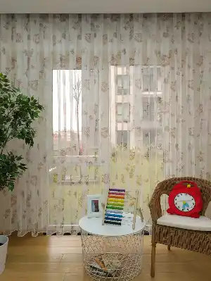 Brillant Korsan Desenli Çocuk Odası Tül Perde- Ekru