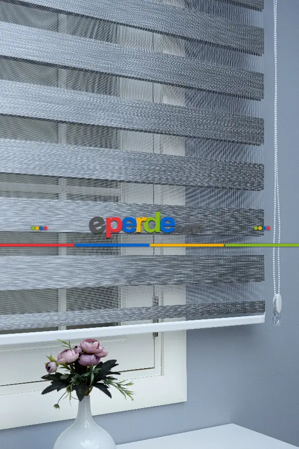 Gri Bambu Zebra Perde Orjinal Zebraperde Gri Renk Zebra Perde- Gri-füme-antrasit