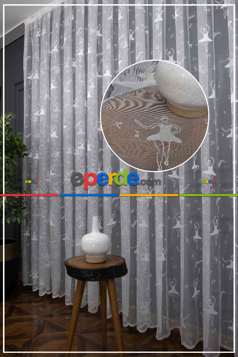 Balerin Modeli Kız Cocuk Odası Tül Perde