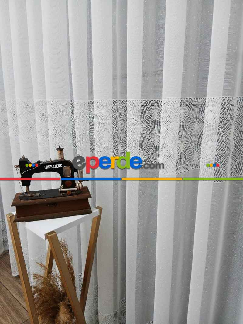 Taç Yakamoz Örme Ütü İstemez Kırışmaz Tül Perde