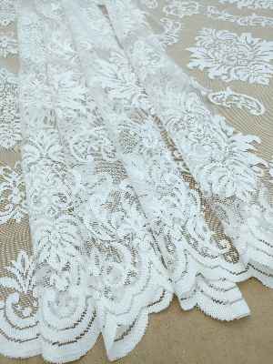 Tül Perde Ve Kruvaze Perde Damask Desenli- Ekru