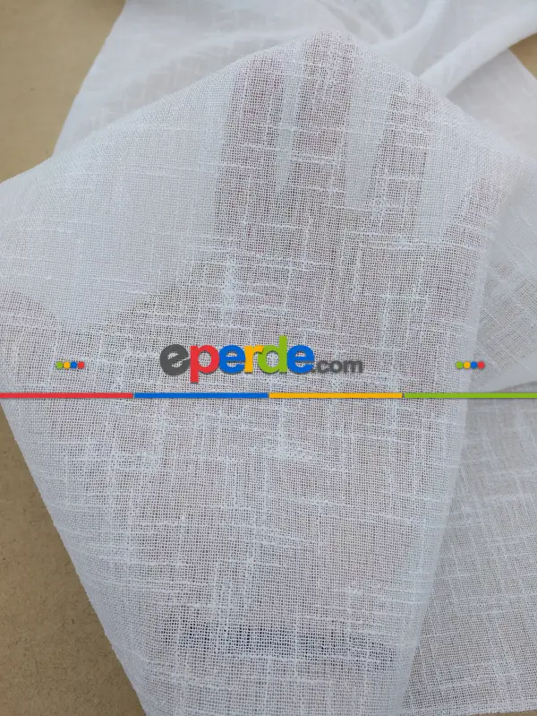 Metre İle Dikişsiz Kumaş Satışı Şantuk Keten Düz Tül Perde- Beyaz-Krem-Pembe-Ekru-Sütlü Kahve