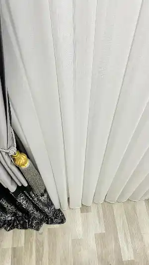 Gold Bambu Ultra Ağır Gramajlı 1/3 Sık Kat Pileli Ütü İstemeyen Tül Perde