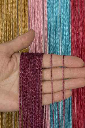 İnce Zincir Seri İp Perde Bordo- Bordo