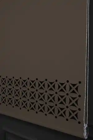Kahverengi Renk Lazer Kesim Stor Perde (ister Düz - İster Lazer Kesimli Satın Alın)