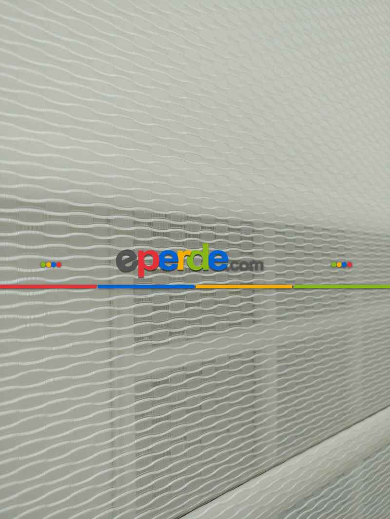 Çiftli Sistem Tül Stor Perde Çizgili Boğma Tül (ekru Renk)- Ekru