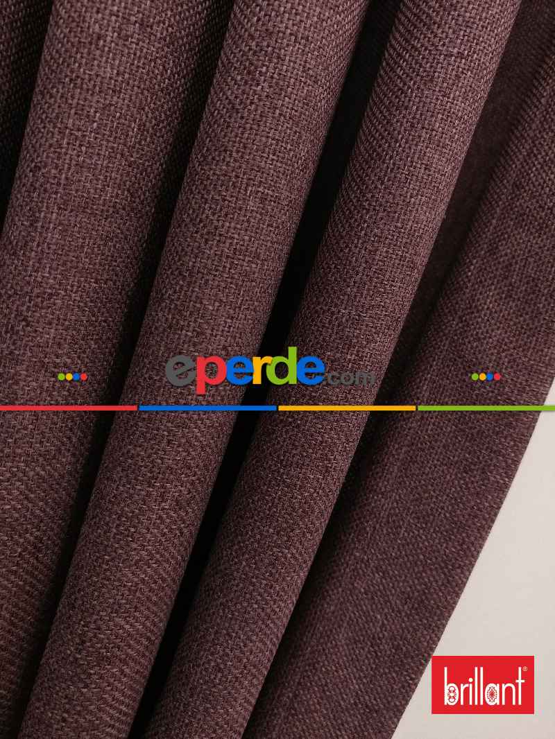 Brillant Keten Gül Kurusu Renk Düz Fon Perde - Gül Kurusu