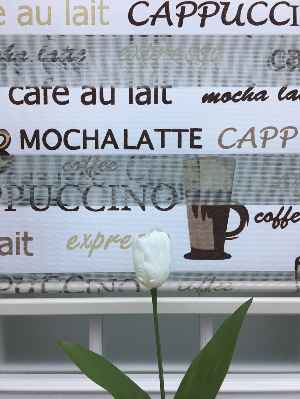 Mutfak Zebra Perde Desenli- Krem Açık