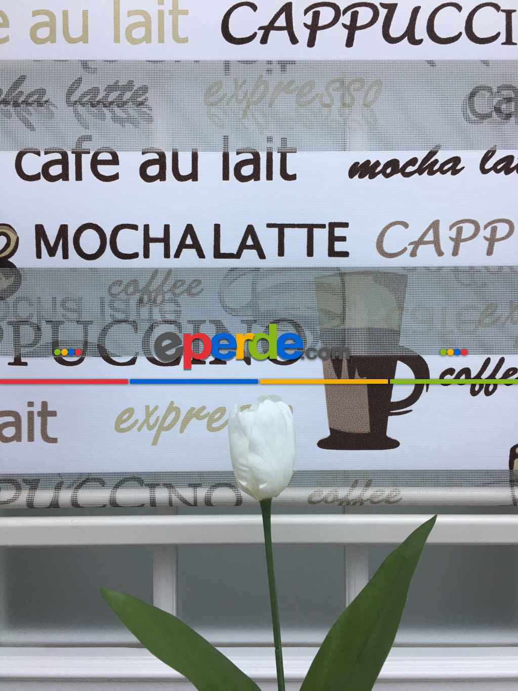 Mutfak Zebra Perde Desenli- Krem Açık