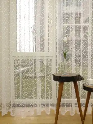 Ekru Renk Tül Perde Ve Kruvaze Perde Geniş En- Krem Açık