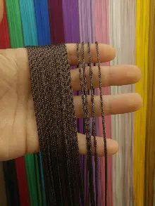 Kalın Zincir Serisi İp Perde (beyaz, Krem, Gri, Kırmızı, Bordo, Siyah, Mavi, Pembe, Sarı)- Kahverengi-kahve