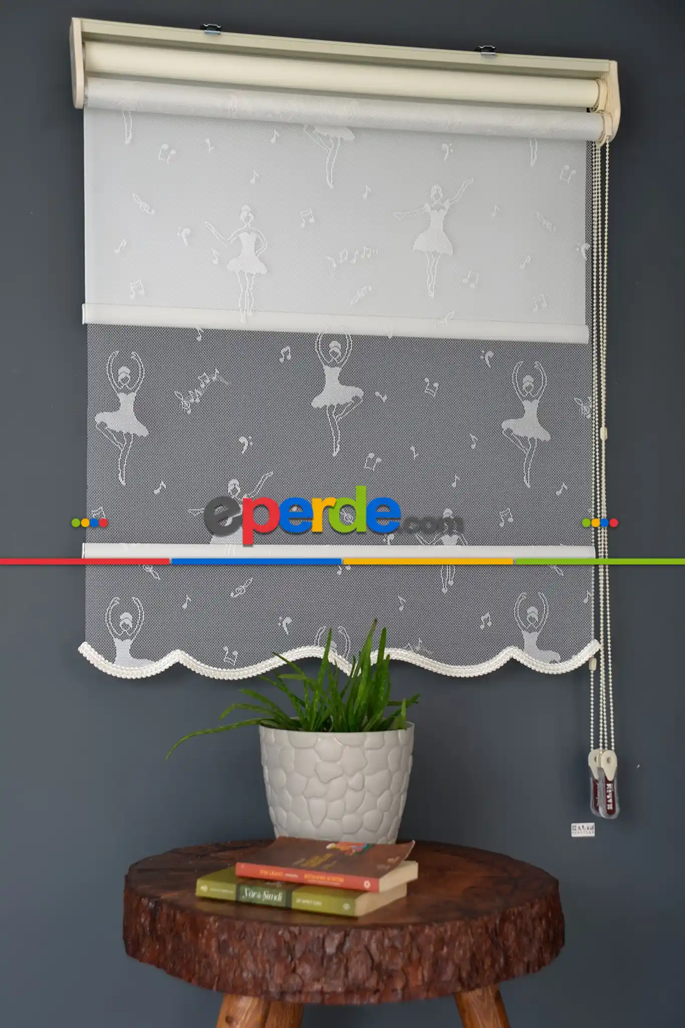 Halim Perdesan Dacuz-213 Beyaz Renk Etekli Veya Eteksiz Çift Mekanizmalı Tül Stor Perde