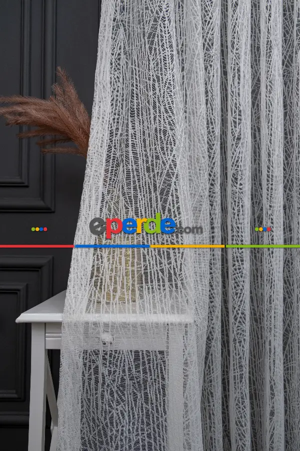 2023 Trend Örme Tül Perde Çok Dökümlü - Ütü İstemez - İtinalı Dikiş