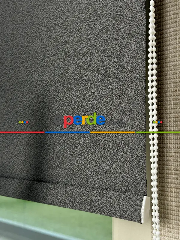 Salon Antrasit Gri Jakar Dokuma Stor Perde, Standart Metal Kasalı Yüksek Kalite Kornişe Kolay Montaj Seçenekli