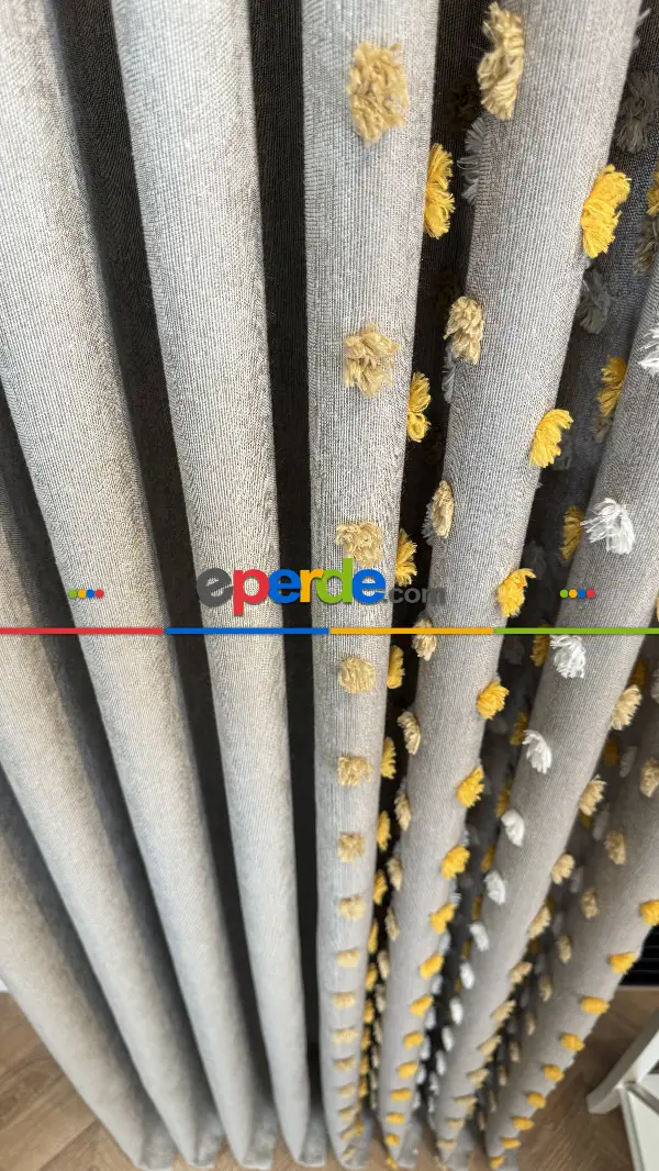 Ponponlu Jakar Dokuma Fon Perde 70cm X 1cm 