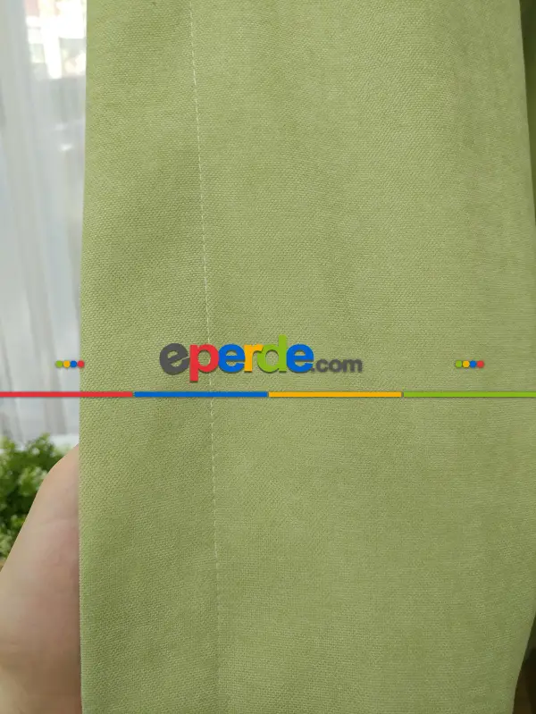 Yeşil Düz Fon Perde 180cm En- Açık Yeşil