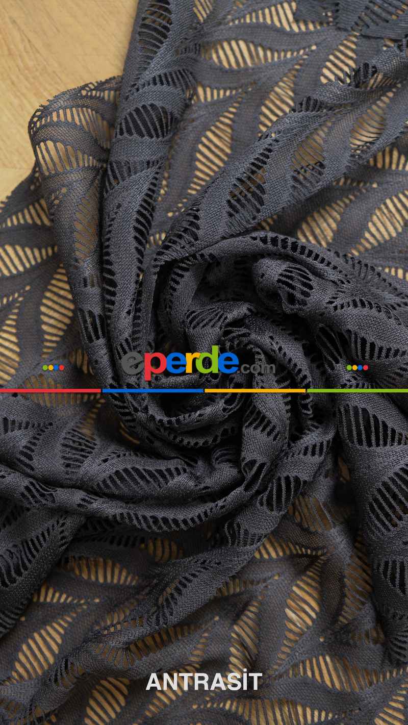 Ekru Nakışlı Tül Perde, Ağır Gramajlı Premium Seri, 7 Renk