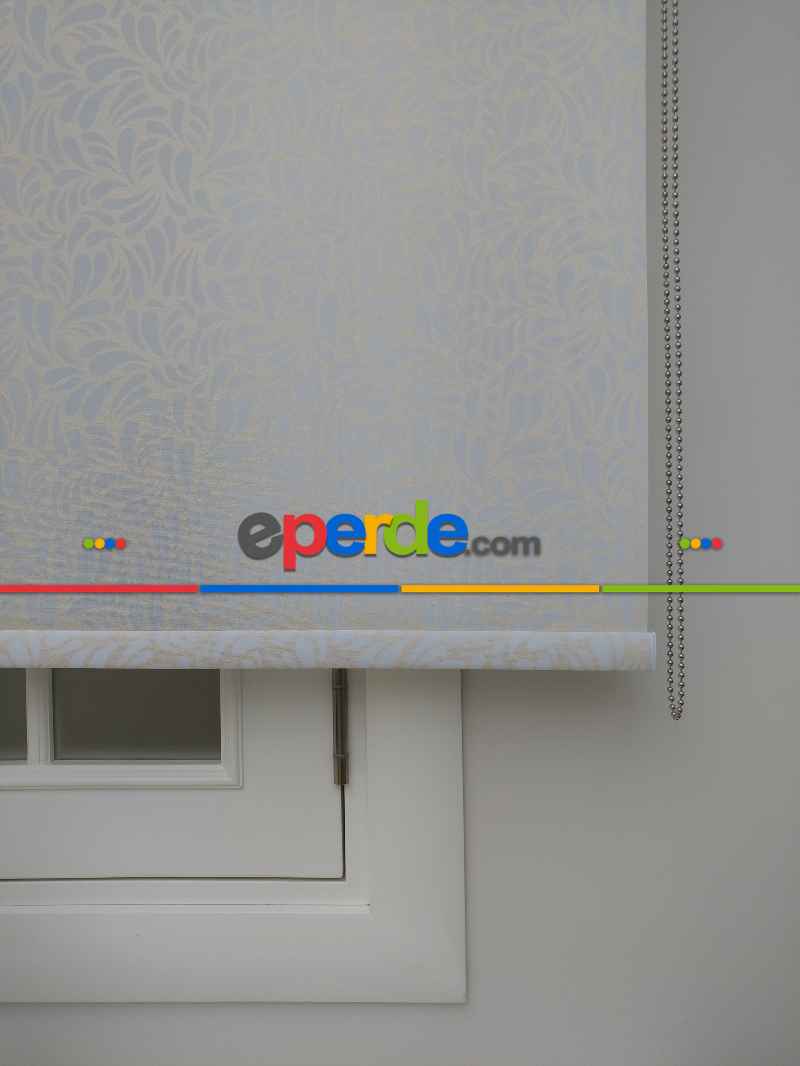 Oturma Odası - Altın Simli Desenli Stor- Beyaz-altın Simli- Çok Renkli 2