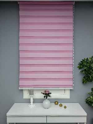 Oturma Odası - Pembe Zebra Perde - Düz Zebra Perde