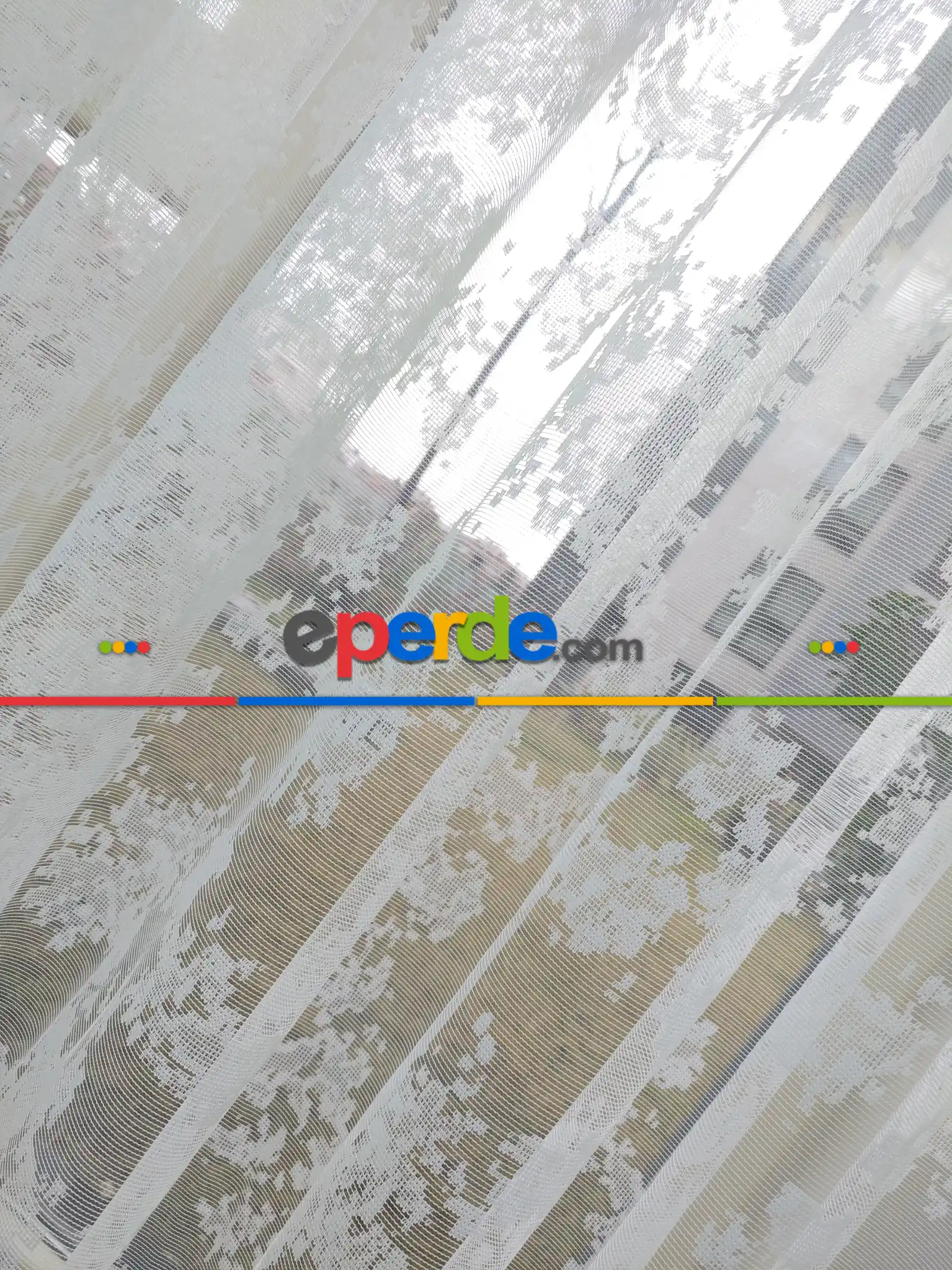 Salon -  Fransız Dantel 2021 Tül Perde- Ekru