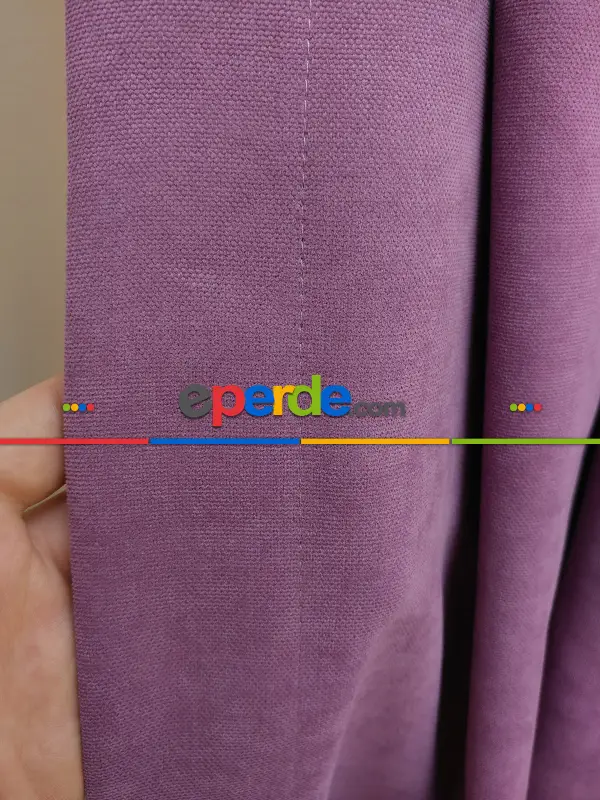 Salon Fon - Koyu Lila Düz Fon Perde (Dökümlü Fon )- Lila Koyu Lila