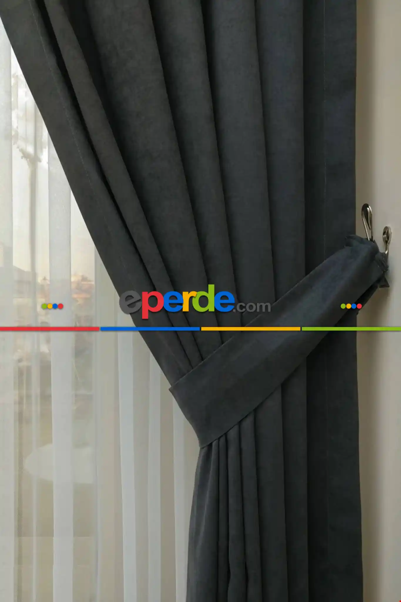 Soft Fon Perde Gri- Gri-füme-antrasit