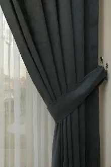 Oturma Odası - Soft Fon Perde Gri- Gri-füme-antrasit