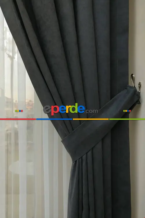 Soft Fon Perde Gri- Gri-füme-antrasit