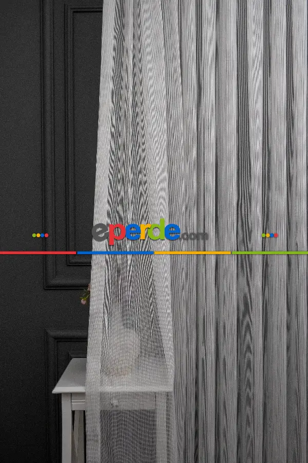 Salon Tül - Zincir Çelik Dökümlü Tül Perde - İtinalı Dikiş - Amerikan Pile - Kurşunlu Tül