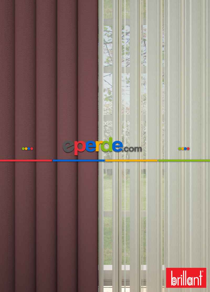 Brillant Akıllı Tül Perde Gül Kurusu Renkli Tül Dikey Zebra Perde Düz 1. Kalite