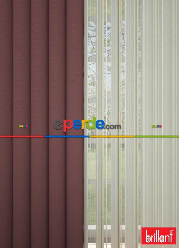 Brillant Akıllı Tül Perde Gül Kurusu Renkli Tül Dikey Zebra Perde Düz 1. Kalite