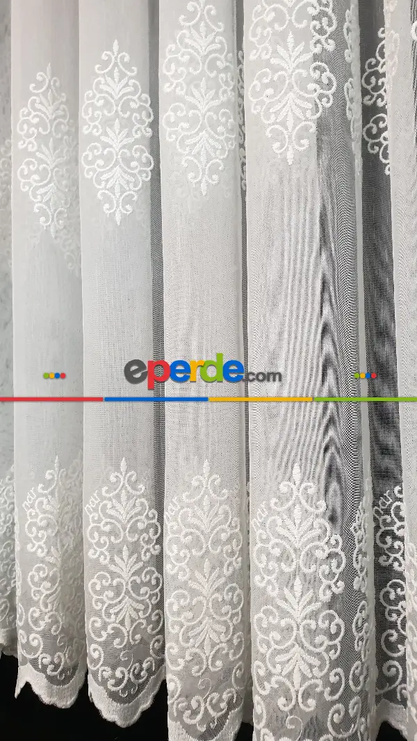 Bambu Ütü İstemez Kırışmaz Sıra Damask Tül