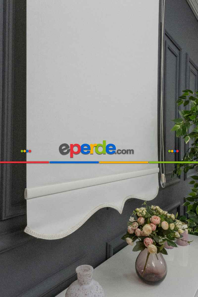 Stor Perde Düz Pvc Mat Stor Güneşlik 1 Kalite Yıkanabilir Krem