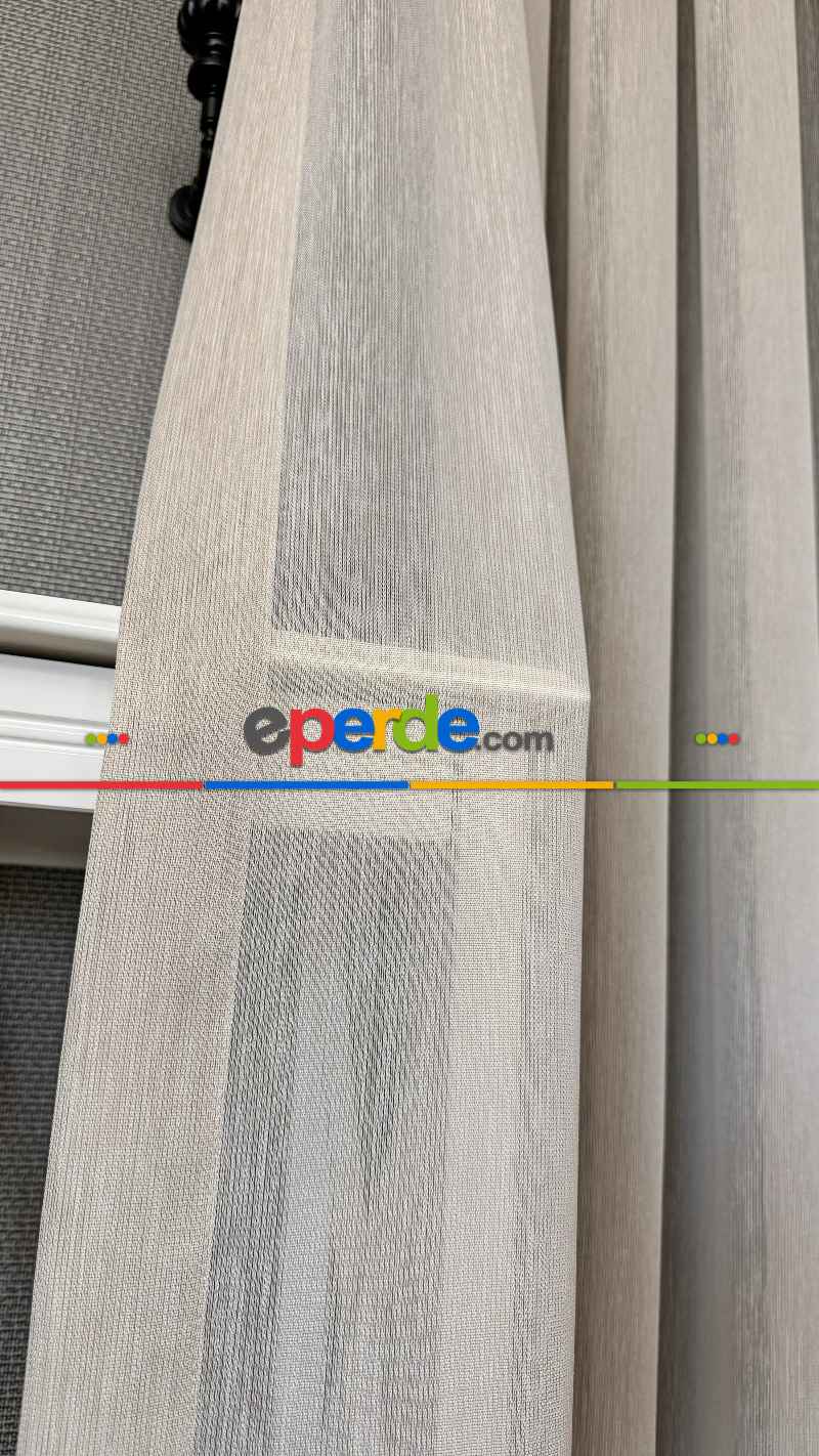 Krem Keten Düz Tül Perde - Ağır Gramajlı Premium