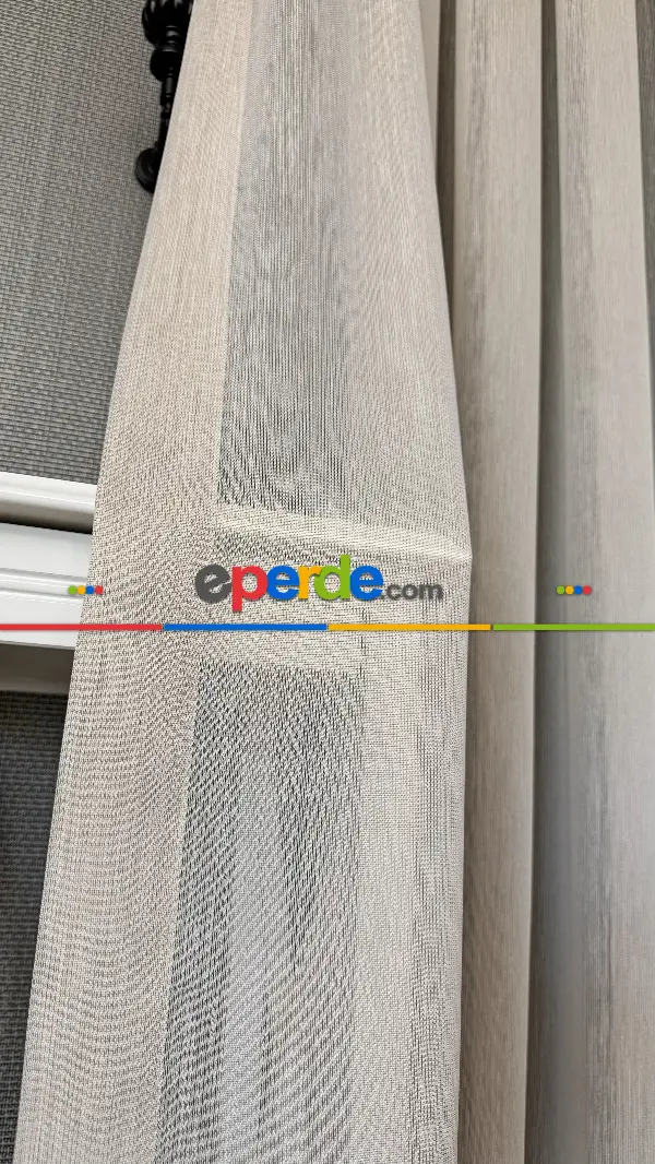 Mutfak Tül Krem Keten Düz Tül Perde - Ağır Gramajlı Premium