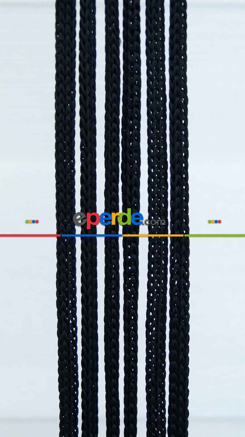 Mutfak İp Perde - Jumbo İp Perde Ht18- Siyah