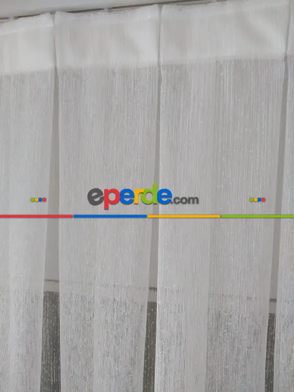 Kar Tanesi Serpme Desen Tül Perde - Krem