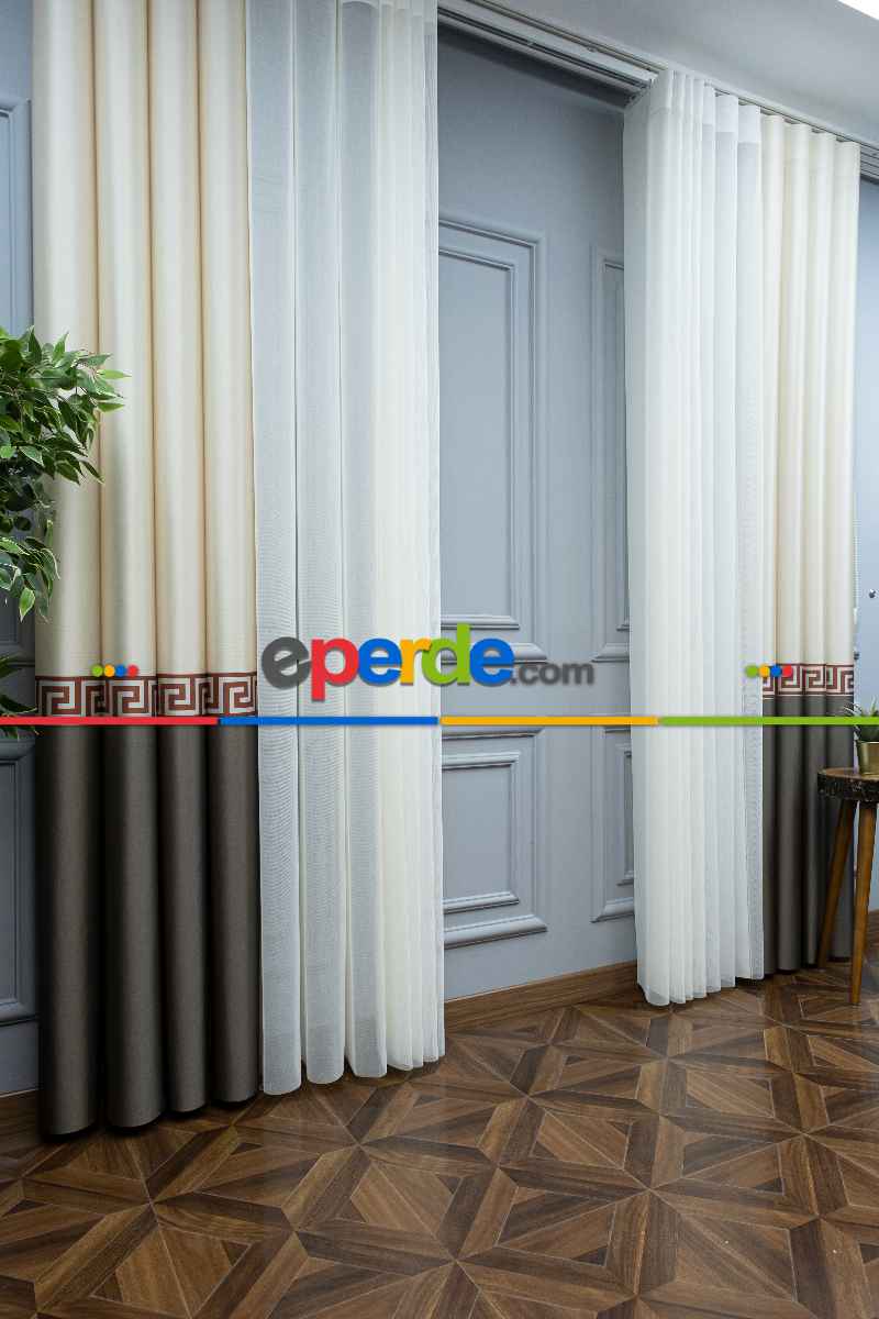 Lens Akıllı Dikey Tül Perde Versace-44- Çok Renkli 2