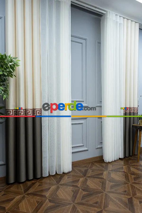 Lens Akıllı Dikey Tül Perde Versace-44- Çok Renkli 2