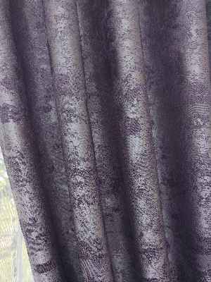 Patinedesenli Lila - Katyonik Jakar Fon Perde- Lila