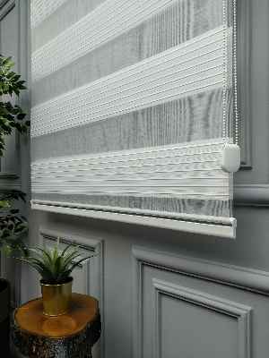 2021 Sezonu - Zebra Perde - Geniş Plise (pileli) Zebra Perde- Krem Açık-Ekru